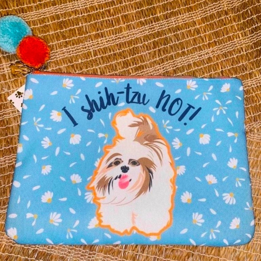I Shih-Tzu Not!  Makeup Dog Bag The art of Ginger Oliphant Shih Tzu Dogs